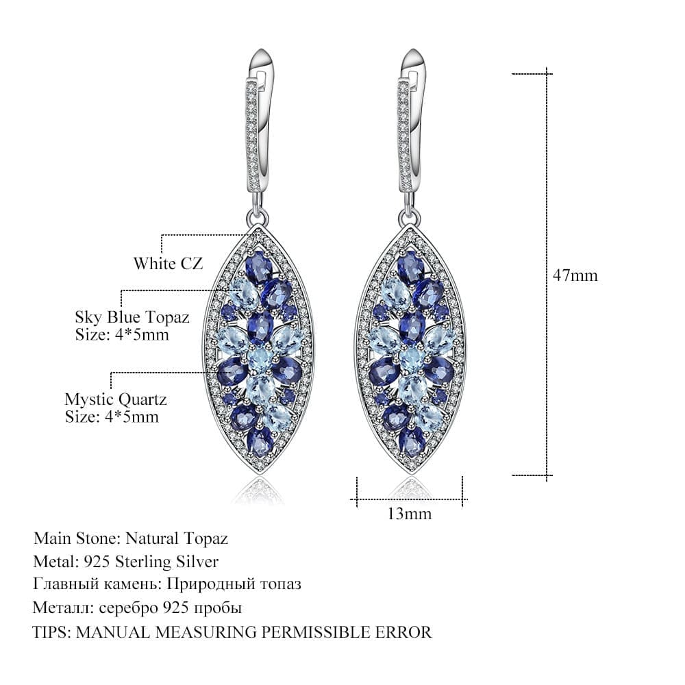 Blaue Topas Ohrringe aus 925 Silber