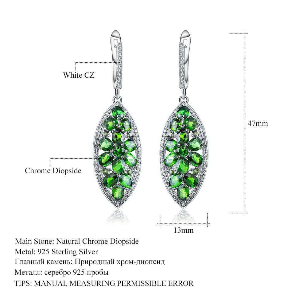 Diopside Ohrringe aus 925 Silber
