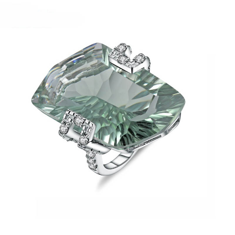 Solitär Ring mit Grüner Amethyst