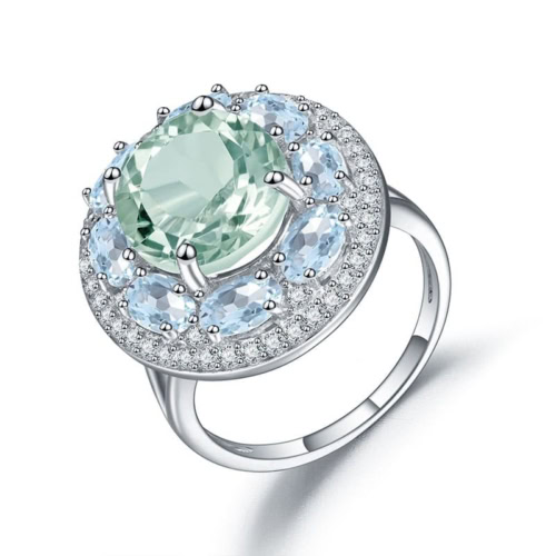 Extravagante Ring mit Grüner Amethyst
