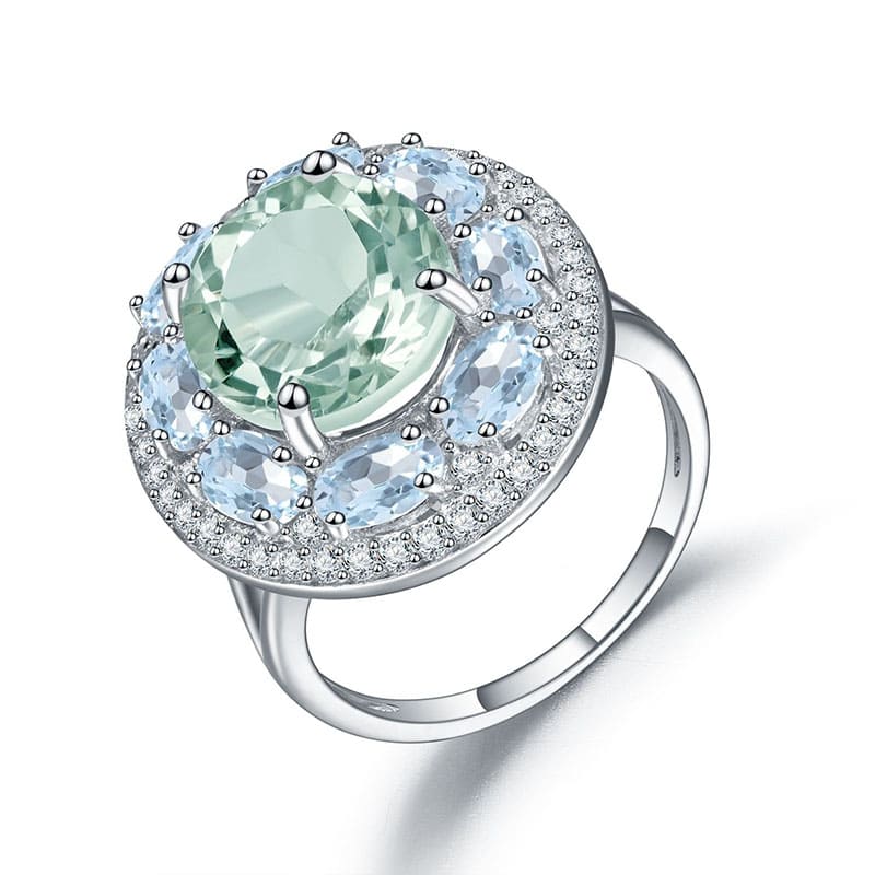 Extravagante Ring mit Grüner Amethyst