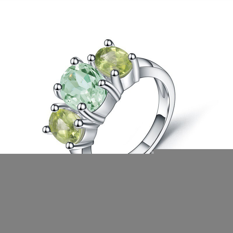 Silber Ring mit Grüner Amethyst und Peridot