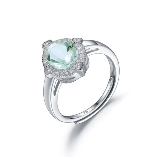 Grüner Amethyst Ring aus Silber