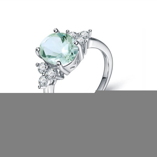 Silber Ring Damen mit Grüner Amethyst