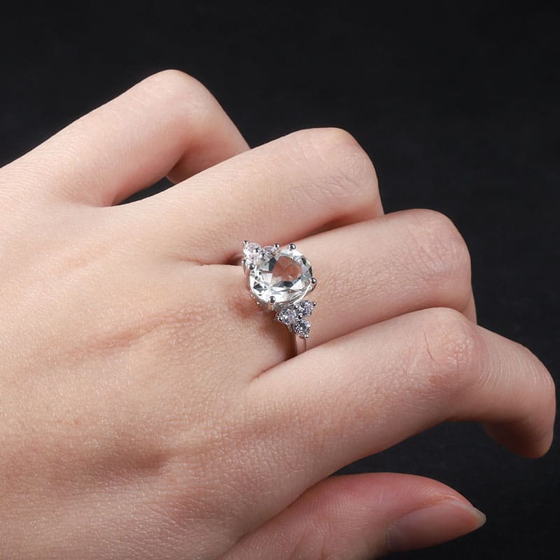 Silber Ring Damen mit Grüner Amethyst