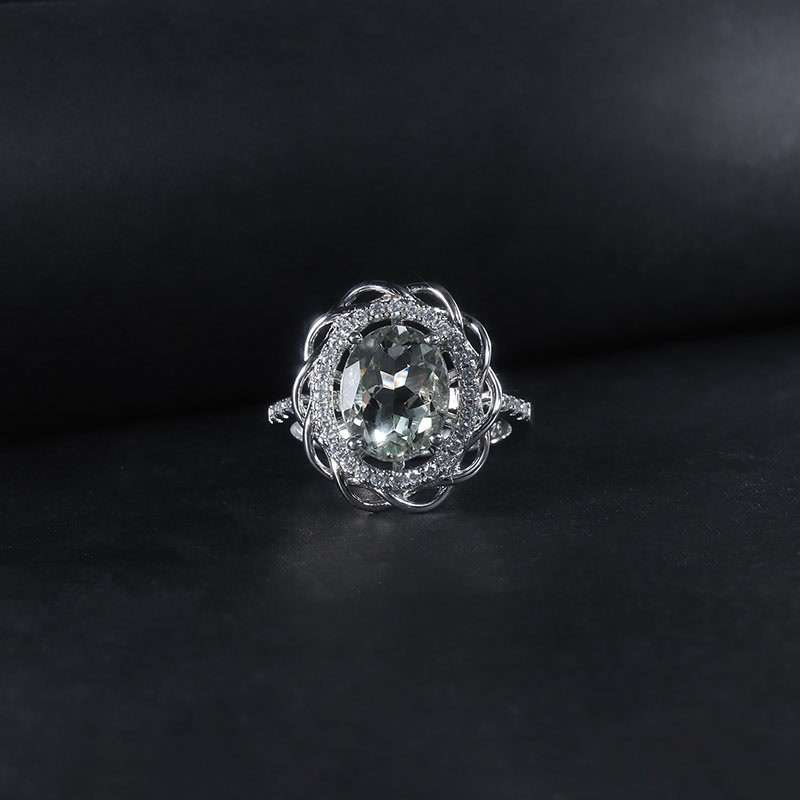 Damen Extravagante Ring mit Grüner Amethyst
