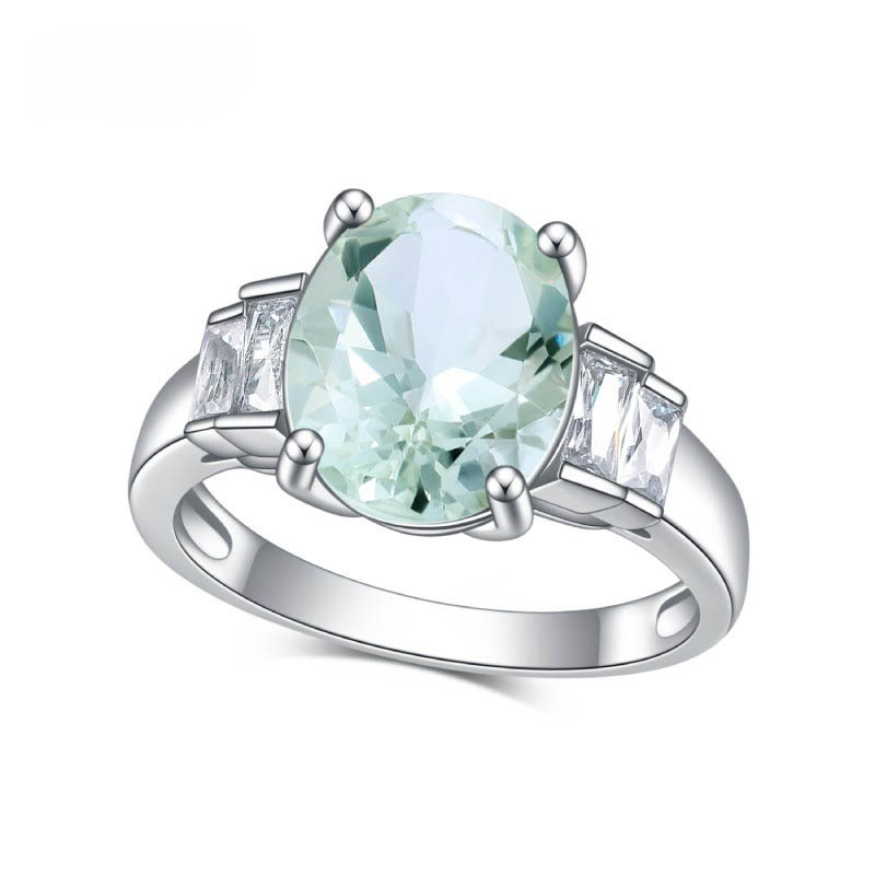Silver Ring mit Grüner Amethys