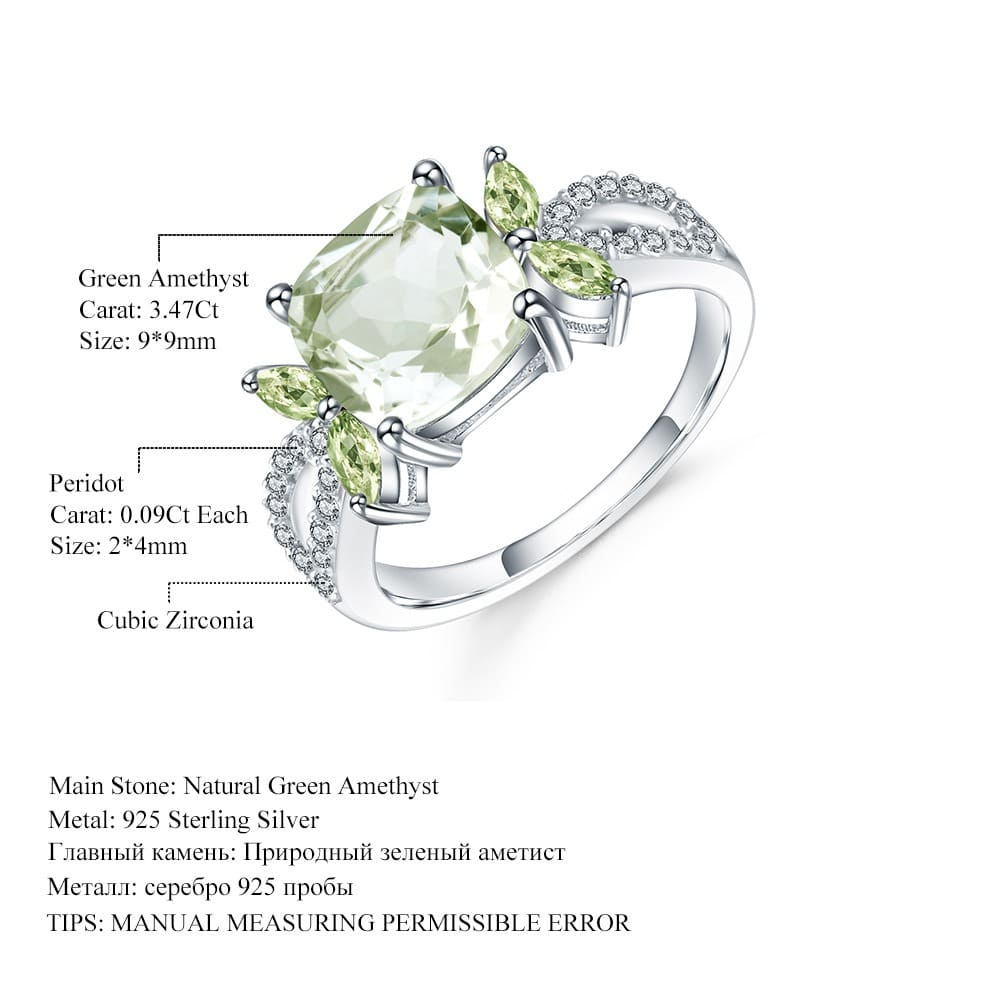 Quadratischer Edelstein Ring Aus Silber