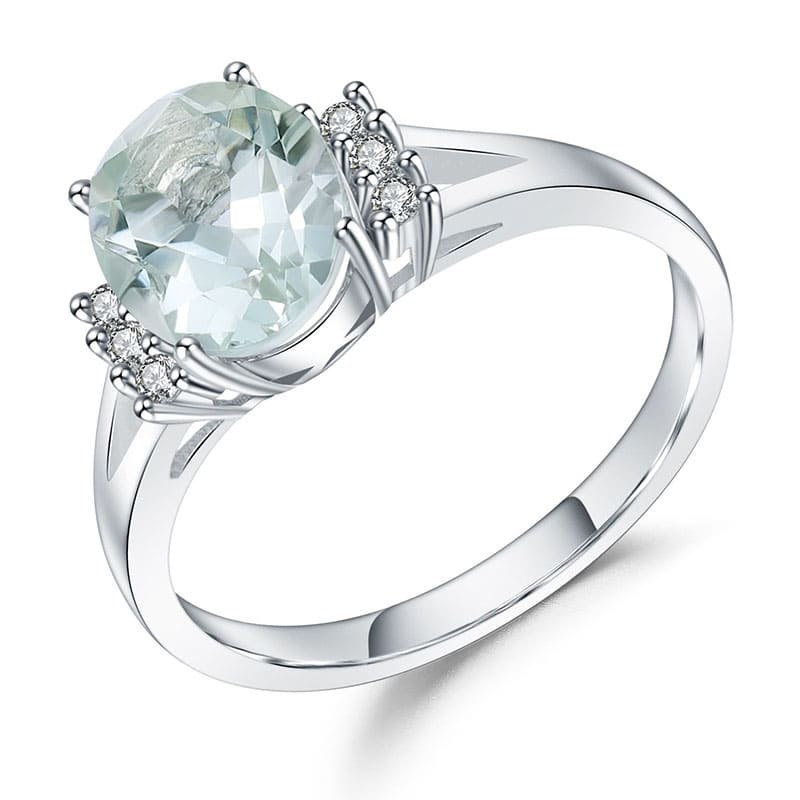 Engagement Ring mit Grüner Amethys