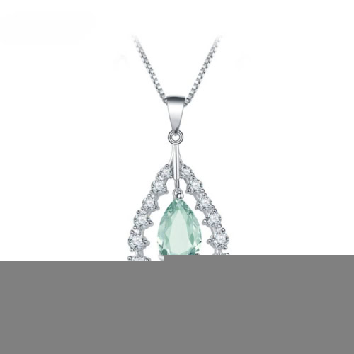 Kette Damen mit Grüner Amethys und Zirkonia