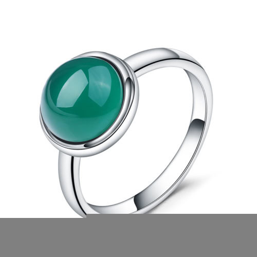 Solitär Ring mit Grün Achat