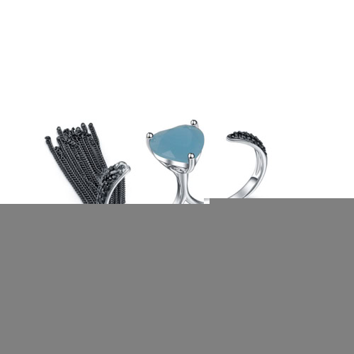 Quaste Ring mit Chalcedony