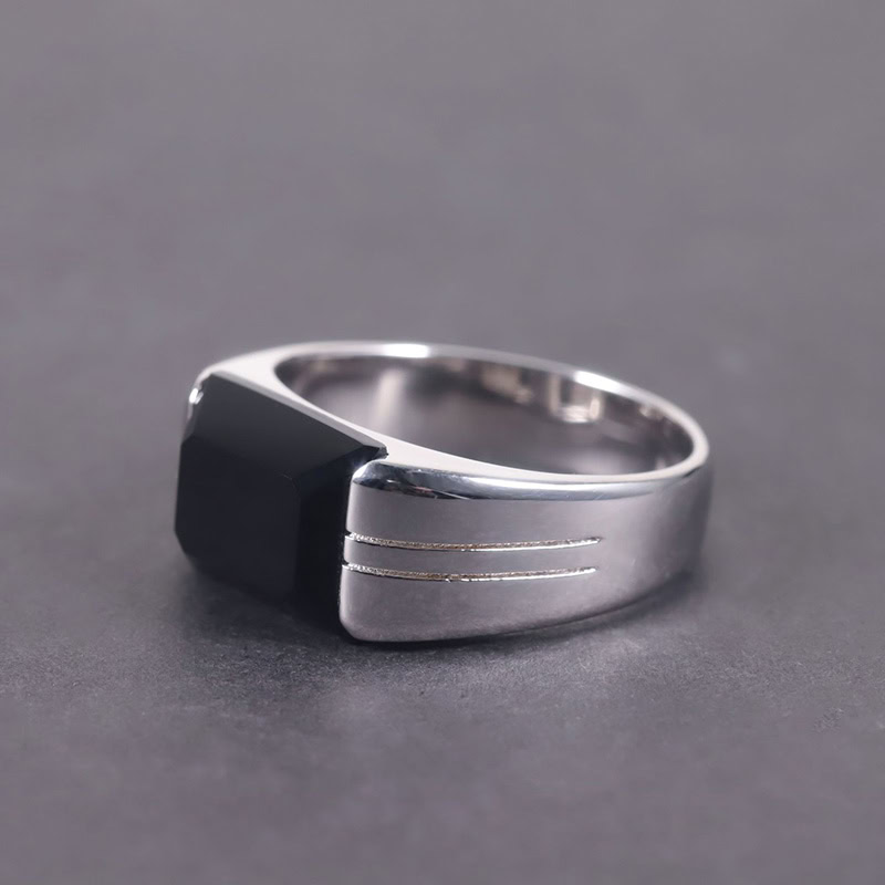 Signet ring mit Schwarzer Achat