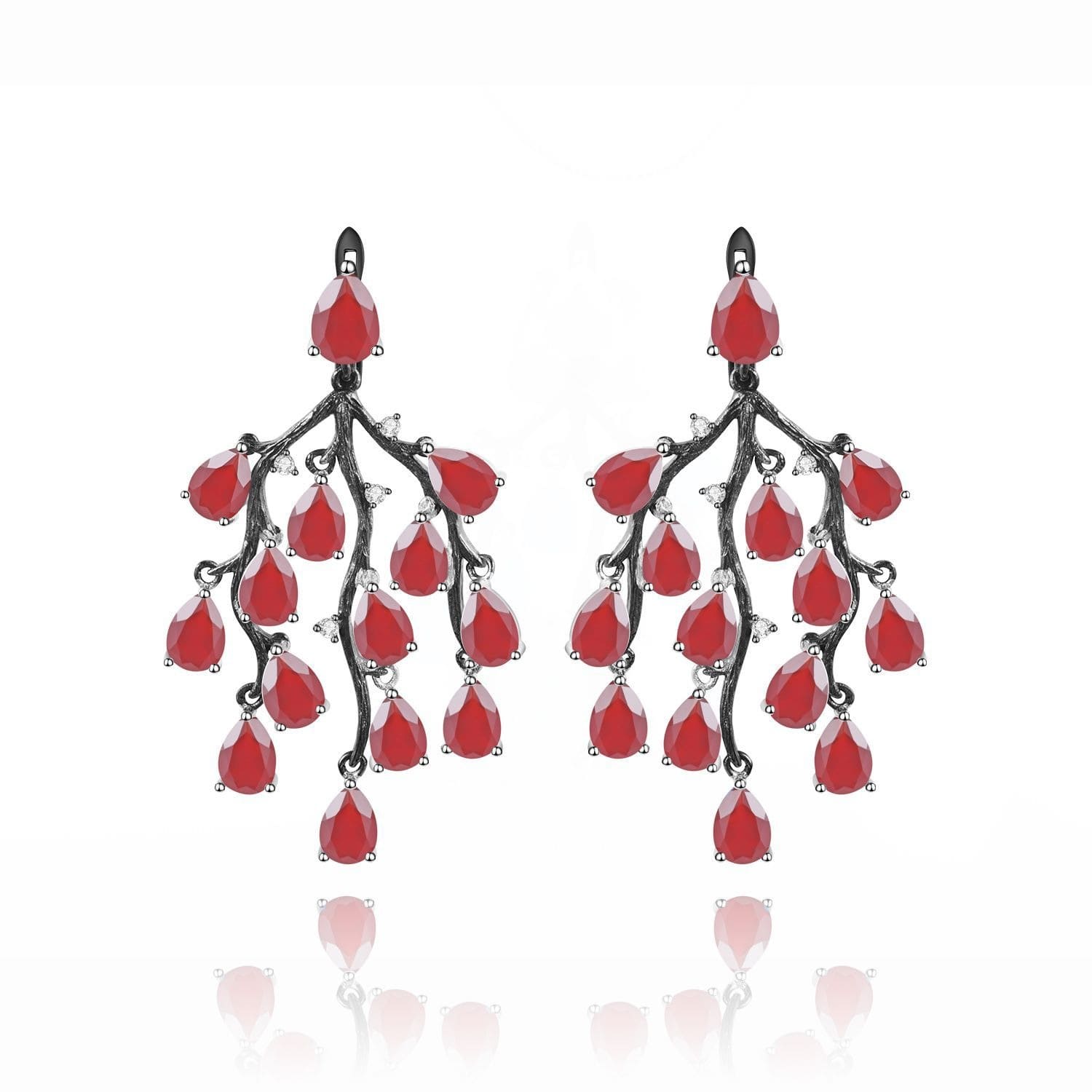 Roter Achat Ohrringe Aus Silber