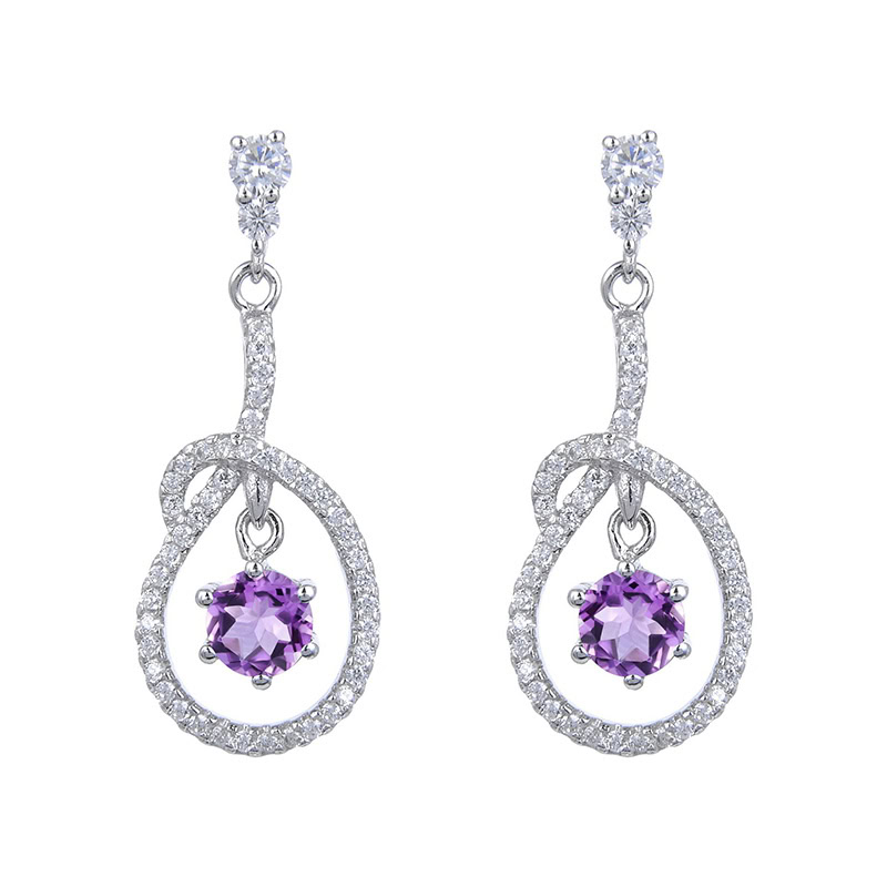 Anhänger Ohrringe mit Amethyst
