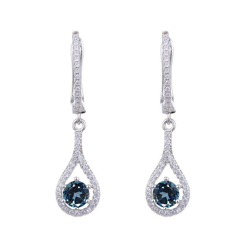 London Blue Topas Hängend Ohrringe Aus Silber