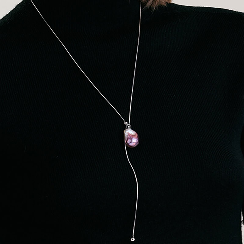 Lange Kette mit BarockPerlen Anhänger