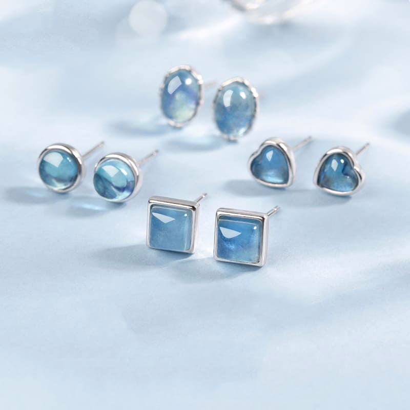 Damen Ohrringe mit Aquamarin