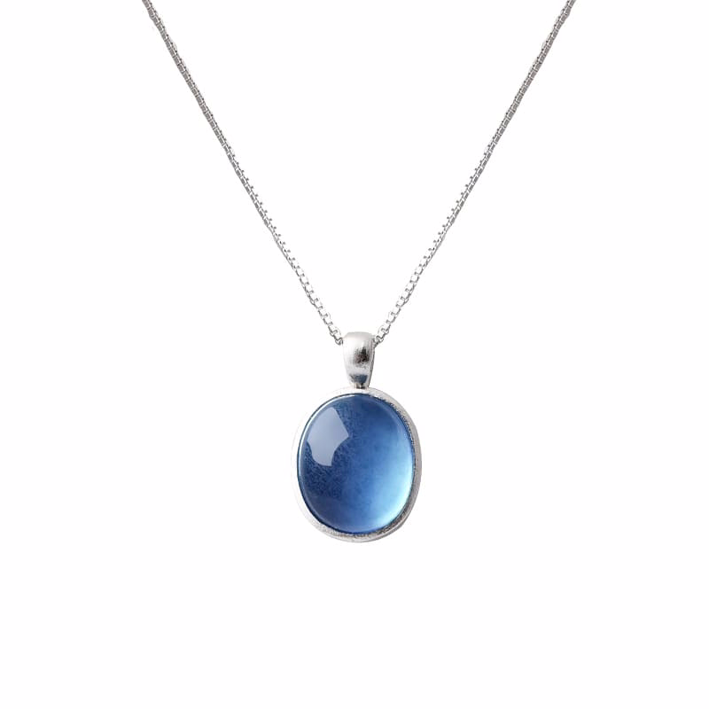 Damen Kette mit Aquamarin Anhänger