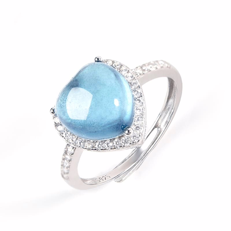 Herz Ring mit Aquamarin