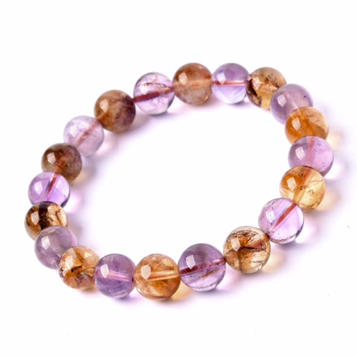 Armband aus Citrin und Amethyst Perlen