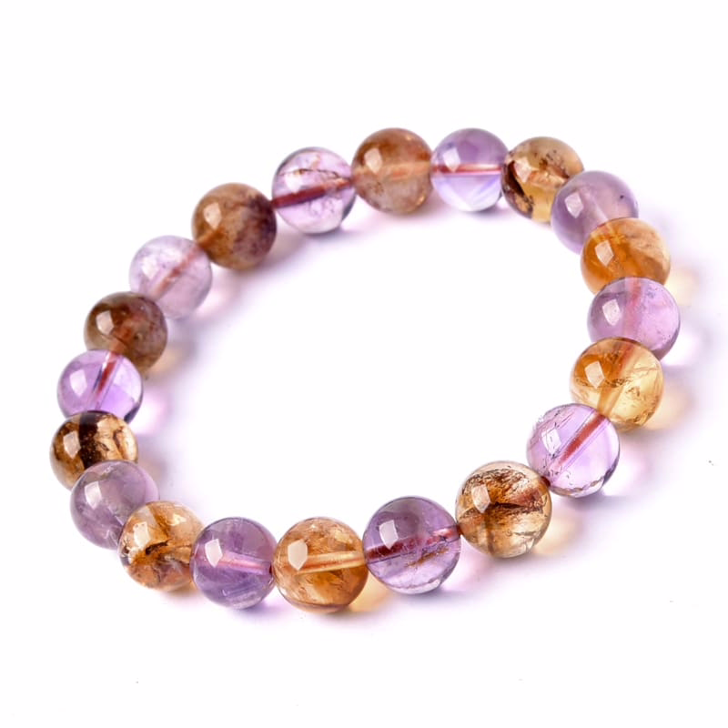 Armband aus Citrin und Amethyst Perlen