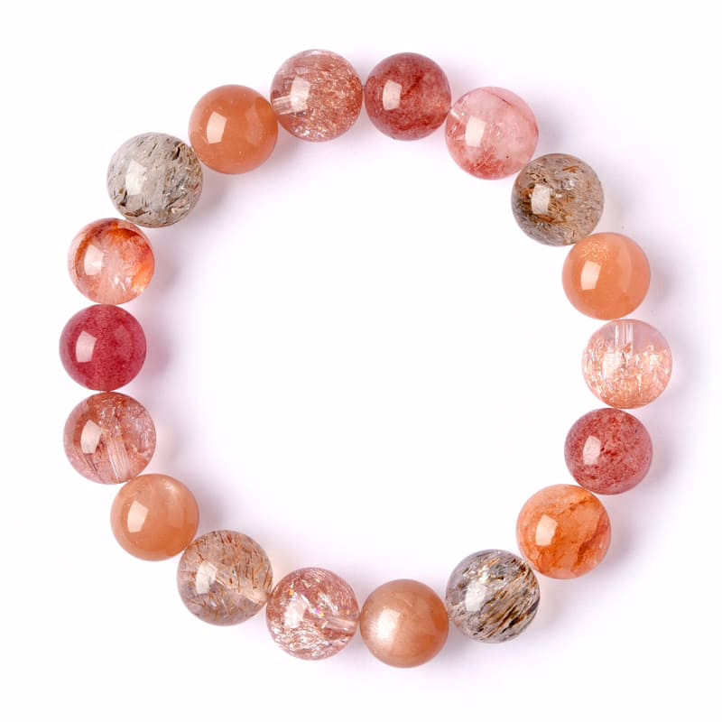 Erdbeerfarbener Kristall Armband
