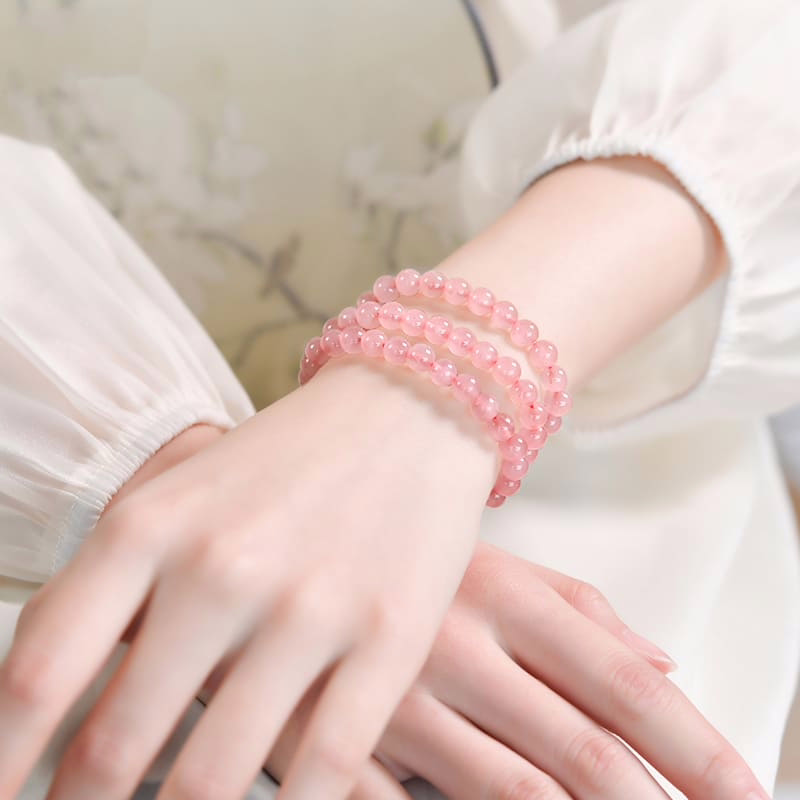 Layering Rosenquarz Armband Für Damen