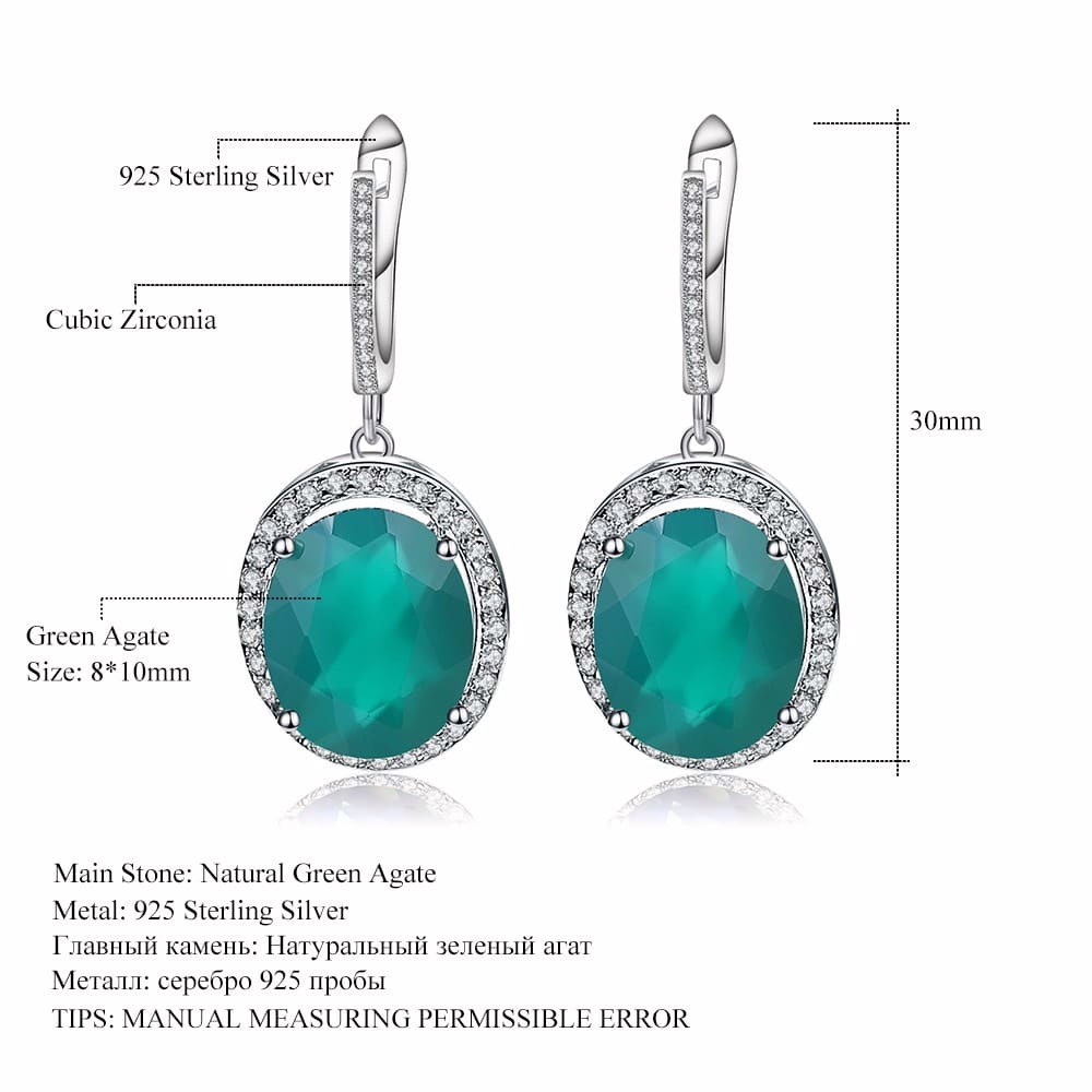 Oval Achat Ohrringe Aus Silber