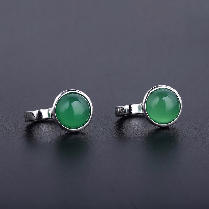 Runde Achat Ohrringe Aus Silber