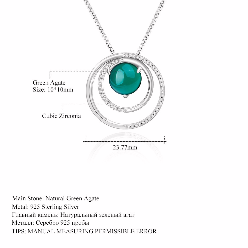 Rund Anhänger Kette mit Achat