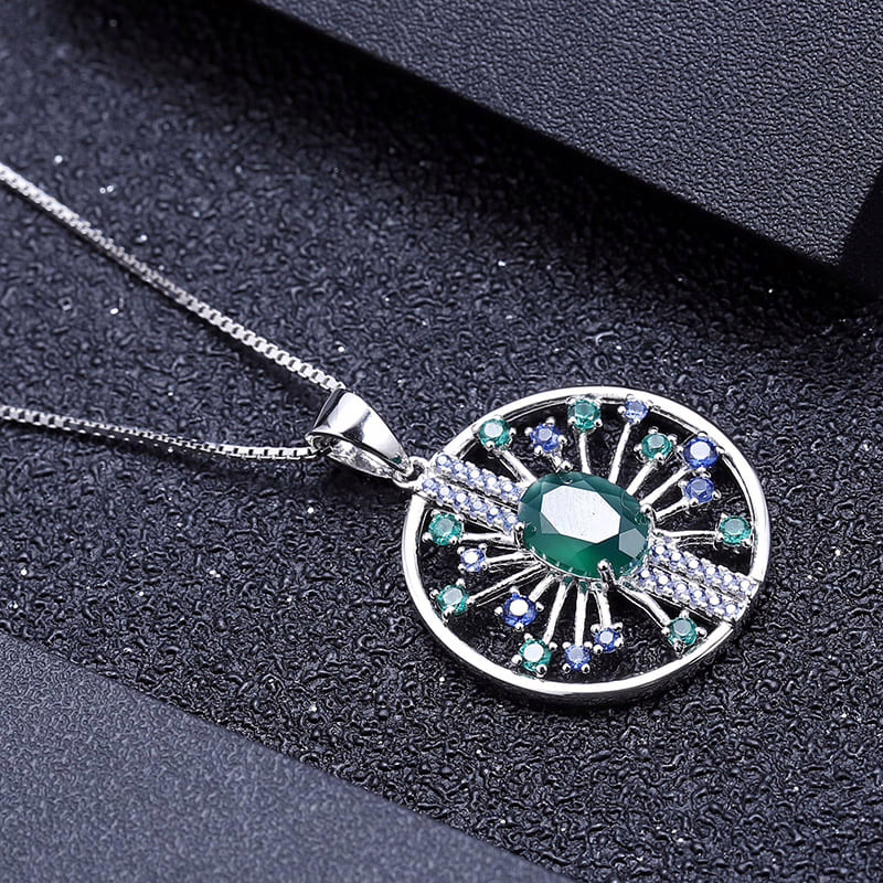 Bunte Edelstein Anhänger Kette