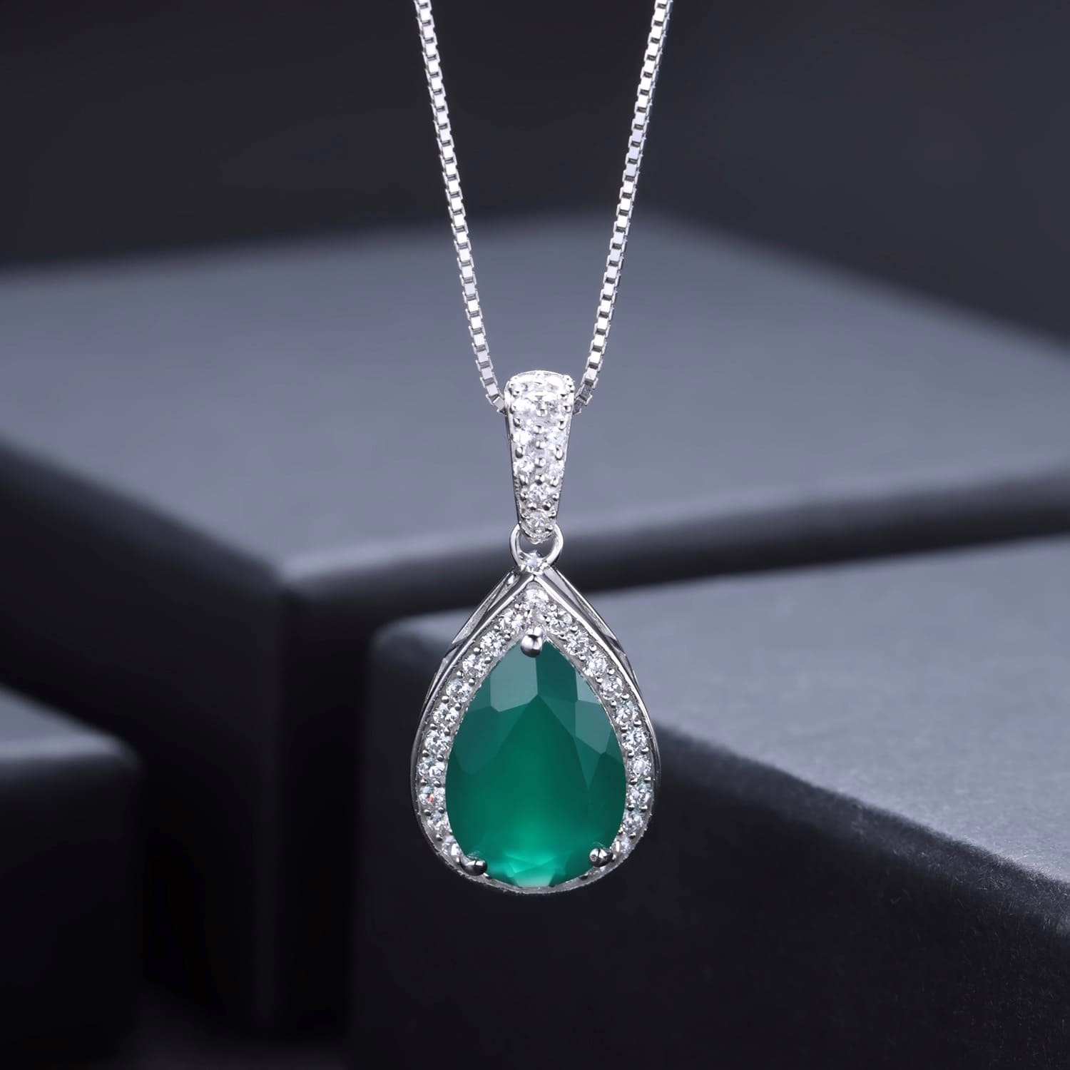 Tropfen Achat Anhänger Kette