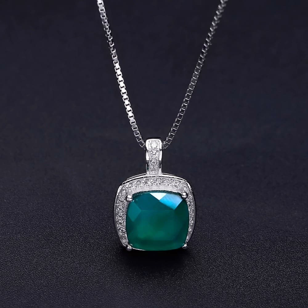 Eckig Achat Anhänger Kette