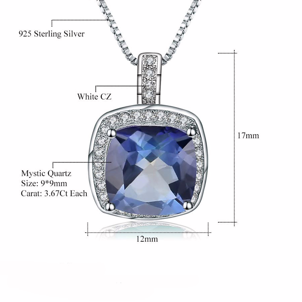 Eckig Blauer Quarz Anhänger Kette
