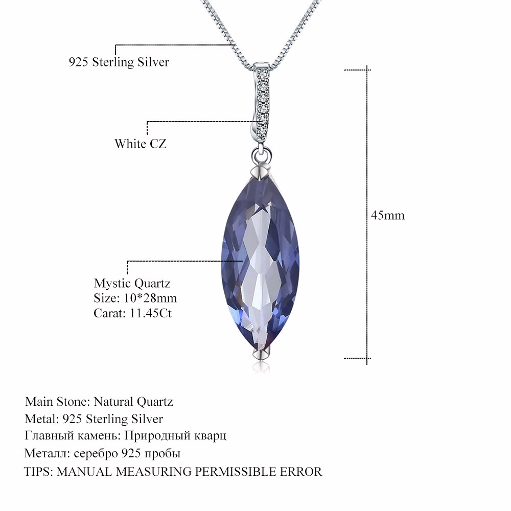 Blauer Quarz Anhänger Kette für Damen