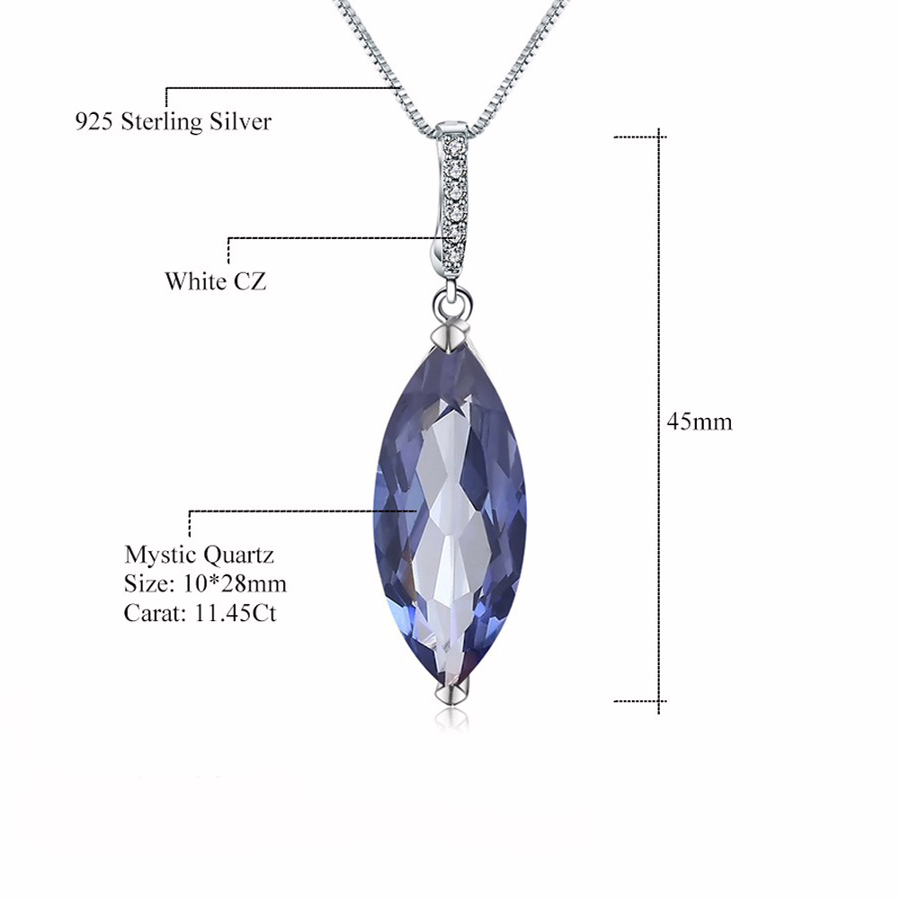 Blauer Quarz Anhänger Kette für Damen