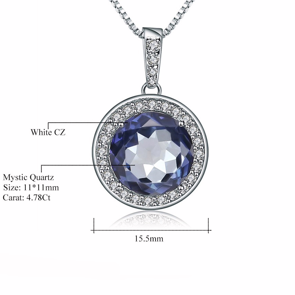 Silber kette mit Blauer Quarz Anhänger