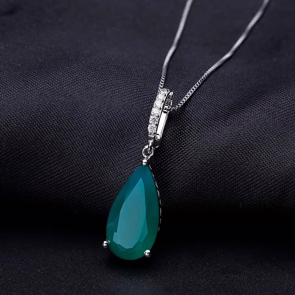 Natürlicher Tropfen Edelstein Anhänger Kette