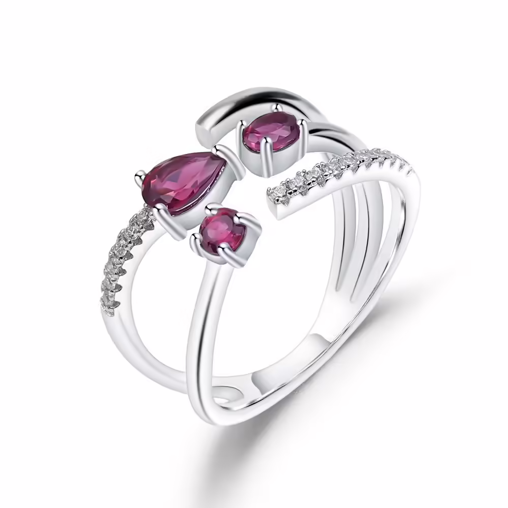 Trinity Ring mit Rosengranat