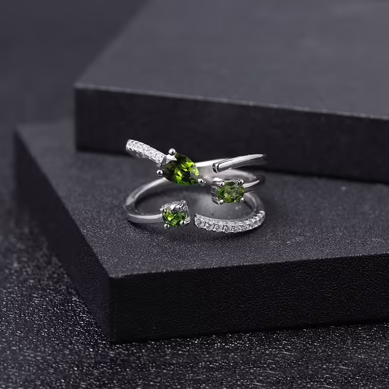 Ring Trinity mit Diopsid