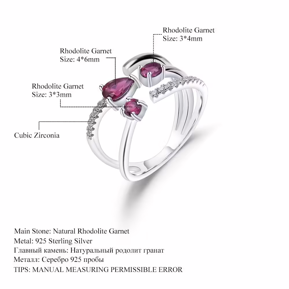 Trinity Ring mit Rosengranat
