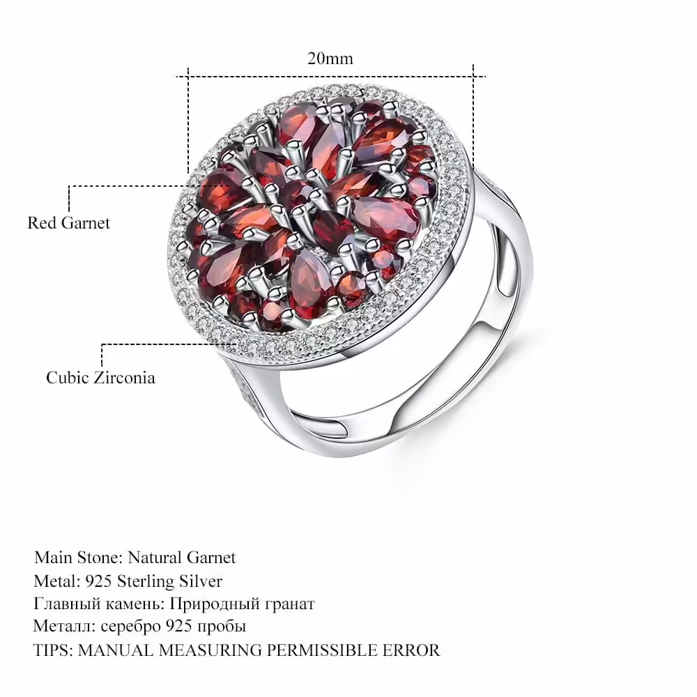 Extravagante Ring mit Granat