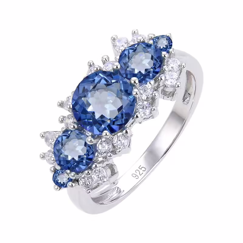 Ring Verlobung mit Blauer Quarz