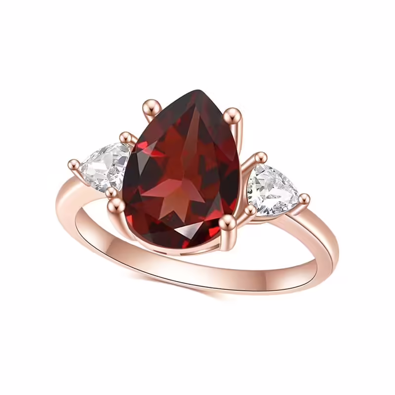 Roségold Engagement Ring mit Granat