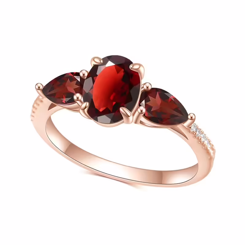 Engagement Ring Roségold mit Granat