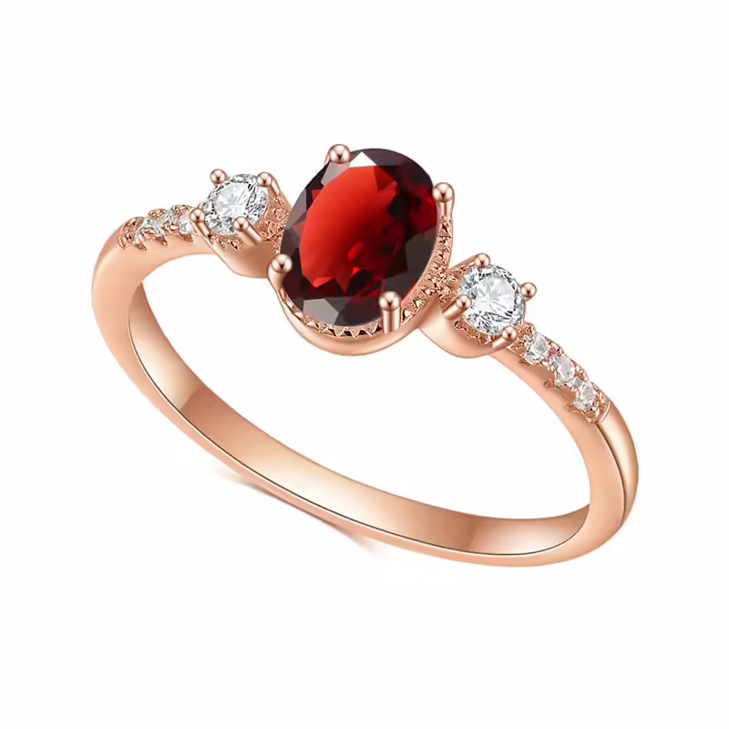 Ring Roségold mit Natürlicher Granat