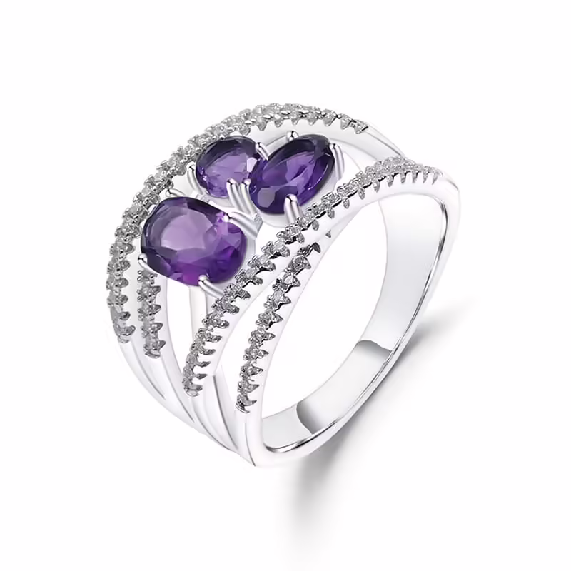 Amethyst Ring Silber Für Damen