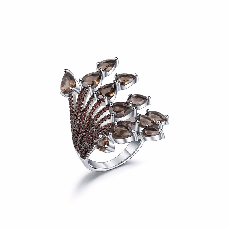 Rauchquarz Ring mit Gutem Design