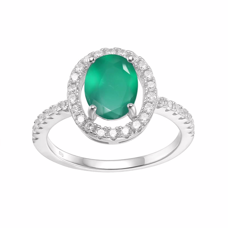 Engagement Ring mit Grün Achat